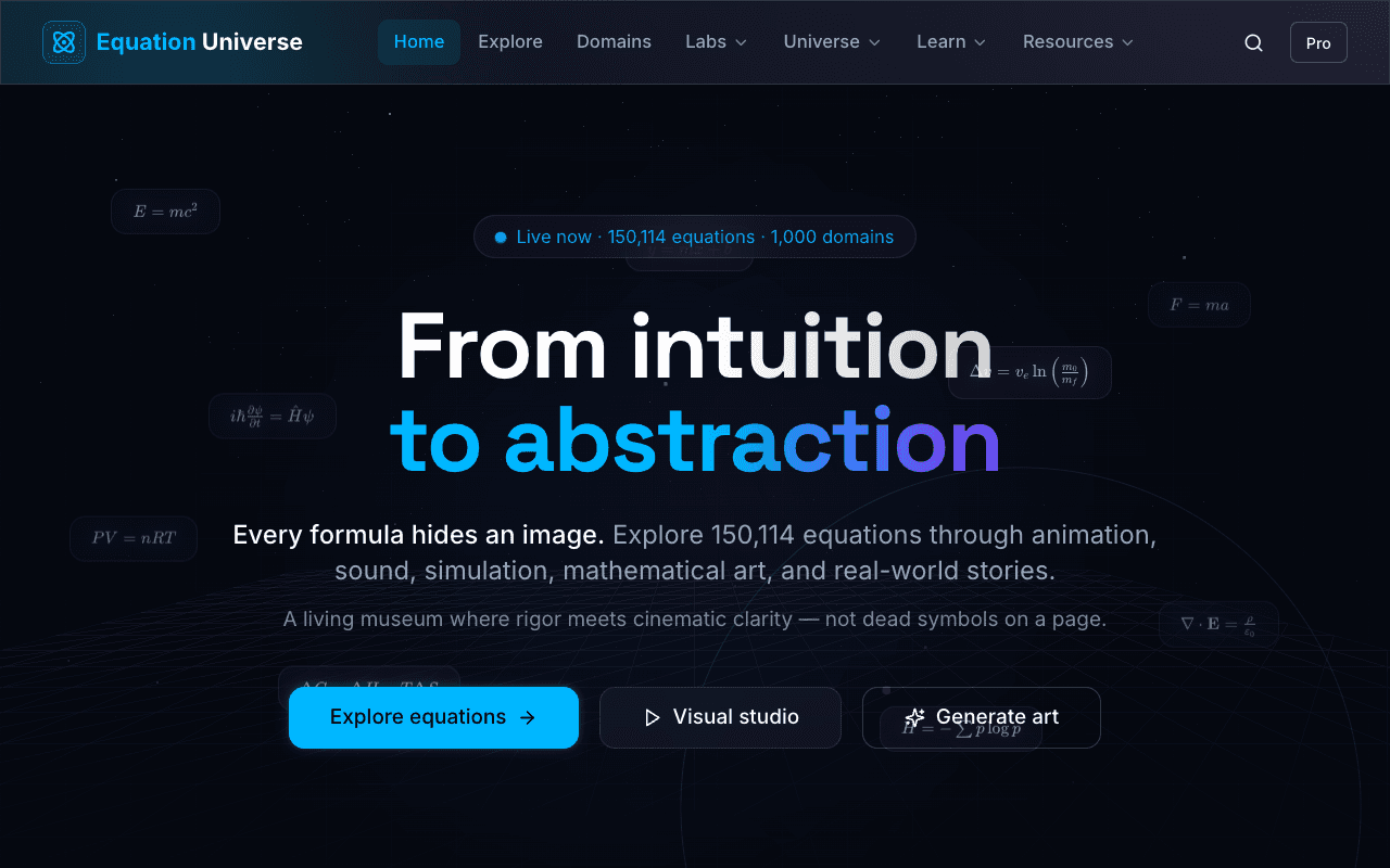Equation Universe product screenshot